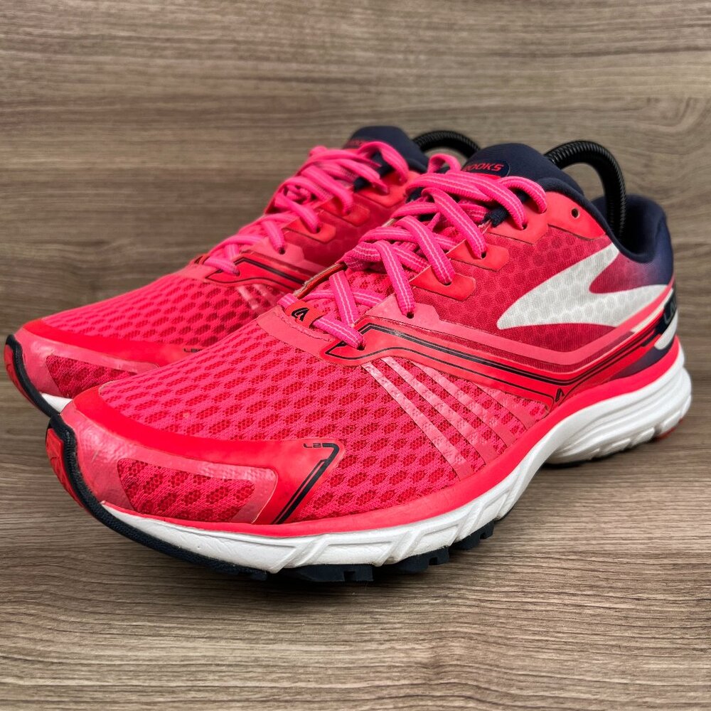Brooks Launch 2 Women's Red & White Athletic Running Sneakers Shoe